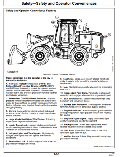 John Deere 624L 4WD Loader Manual OMT406389X19
