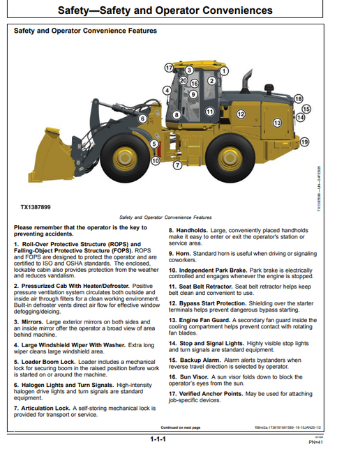 John Deere 624P 4WD Loader Operation Manual OMT495781X019