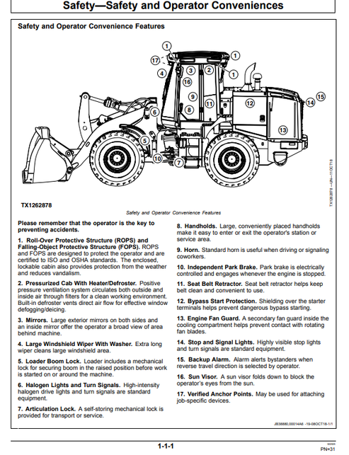 John Deere 624 P-Tier Gen-A Loader Operation Manual OMT453607X019