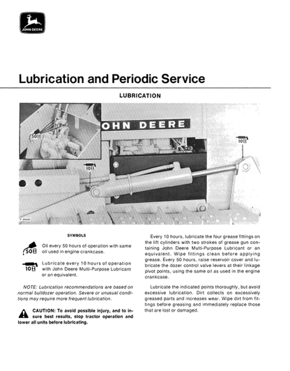 John Deere 6300 Bulldozer Attachment Operator Manual OMT40196