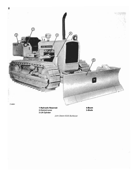 John Deere 6305 Bulldozer Operator Manual for JD350-B Crawler