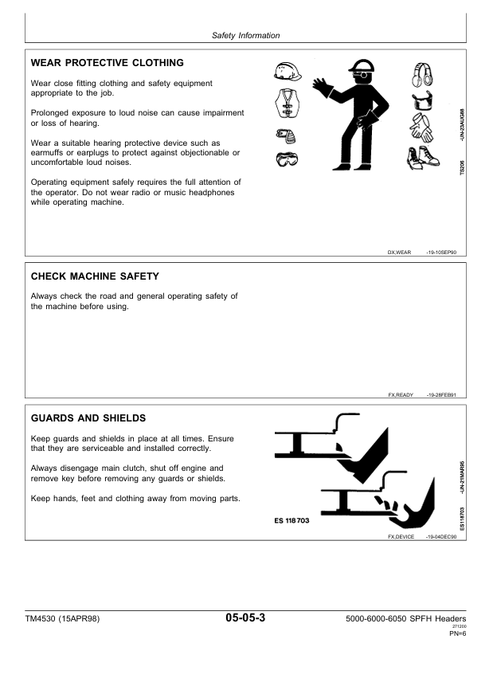 John Deere 630, 630A, 645 & 645A Windrow Pickup Technical Manual