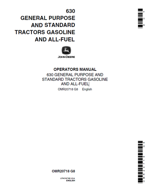 John Deere 630 Gasoline & All-Fuel Tractor Operator Manual
