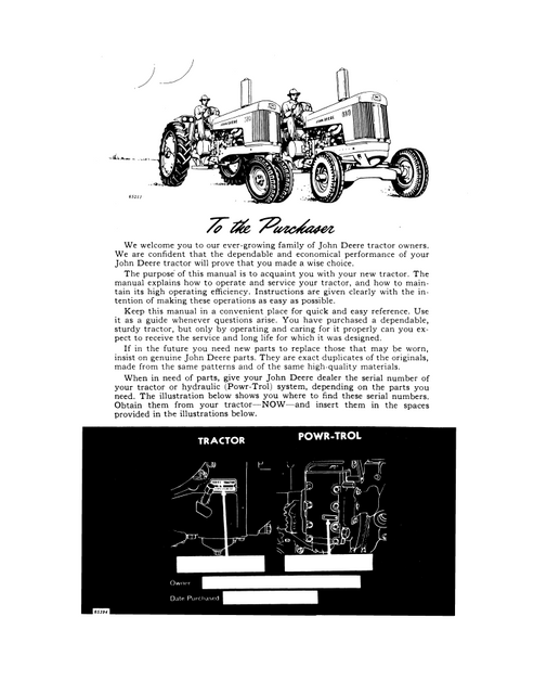 John Deere 630 General Purpose Tractor Operator Manual OMR20718