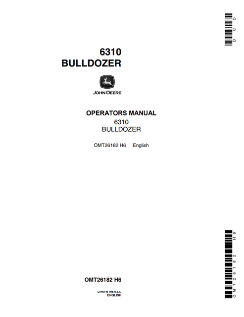 John Deere 6310 Bulldozer Operator Manual PDF OMT26182
