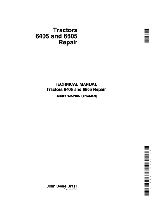 John Deere 6405 6605 Tractor Repair Manual TM4866 PDF