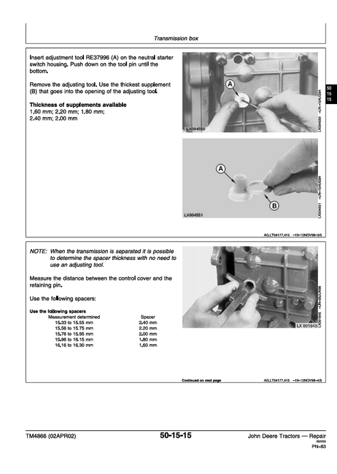 John Deere 6405 & 6605 Tractor Service Repair Manual