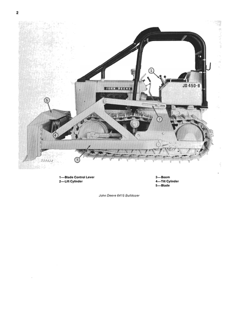 John Deere 6415 Bulldozer Operator Manual for JD450-B Crawler