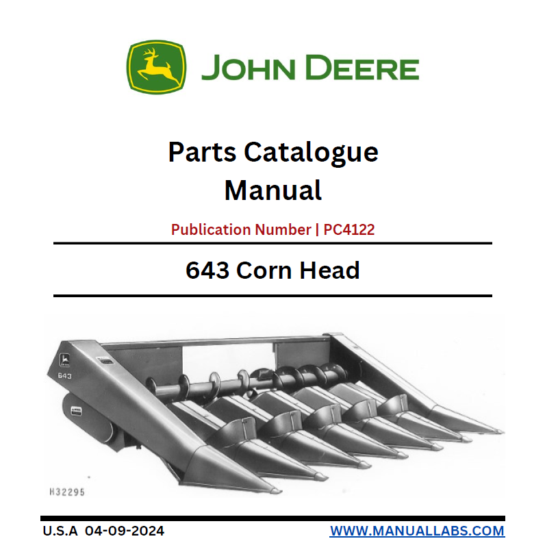 John Deere 643 Corn Head Parts Catalogue Manual PC4122 PDF