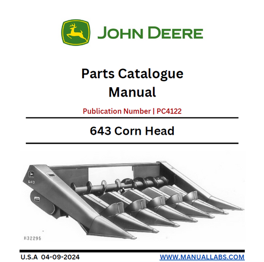 John Deere 643 Corn Head Parts Catalogue Manual PC4122 PDF