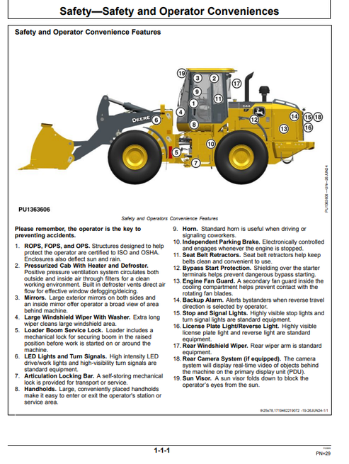 John Deere 644P 4WD Loader Operation Manual OMT505722X019