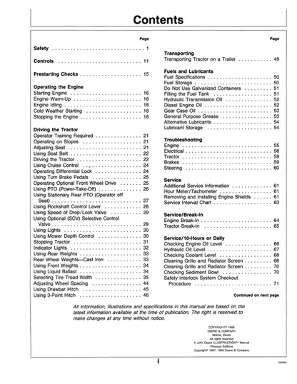 John Deere 655 755 855 955 Compact Tractor Operation Manual OMM92614