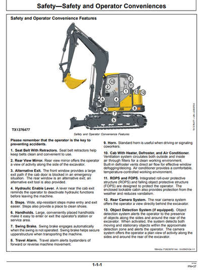 John Deere 65 P Excavator Operator Manual PDF