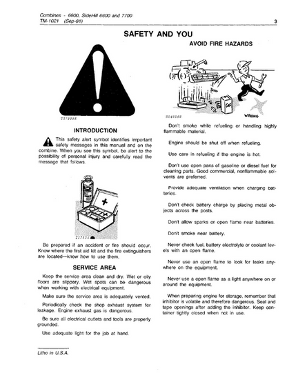 John Deere 6600 Side Hill–7700 Combine Technical Manual PDF