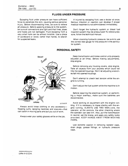 John Deere 6602 Combine Maintenance Manual PDF TM1080