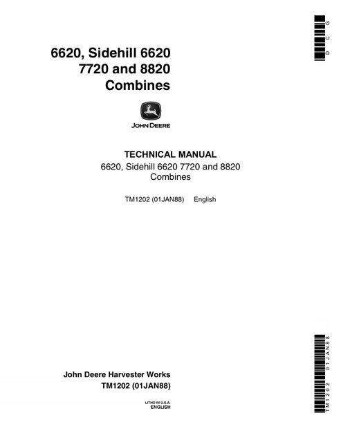 John Deere 6620 7720 8820 Combine Technical Manual TM1202 PDF