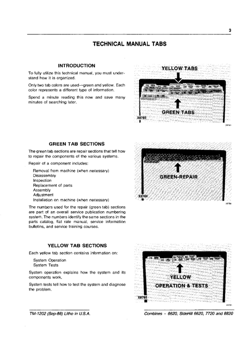 John Deere 6620 Sidehill–8820 Combine Technical Repair Manual