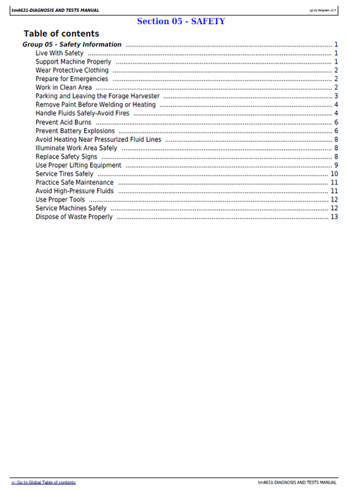 John Deere 6650–6950 Forage Harvester Diagnosis & Troubleshooting Manual