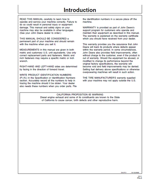 John Deere 6650–6950 Forage Harvester Operation & Maintenance Manual