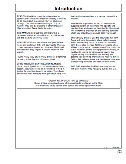 John Deere 6650–6950 Forage Harvester Operation & Maintenance Manual