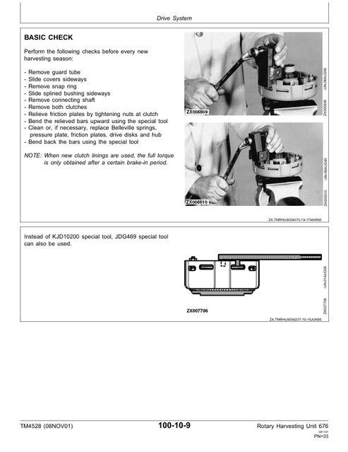 John Deere 676 Rotary Harvesting Unit Repair Manual TM4528