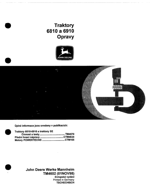 John Deere 6810 & 6910 Tractor Service Repair Manual TM4602