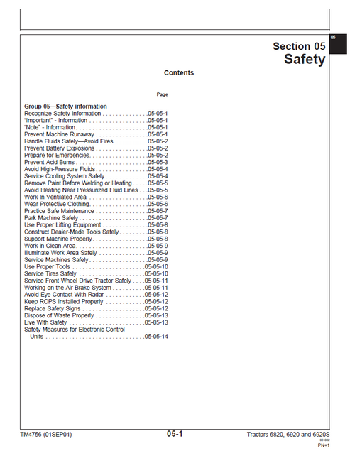 John Deere 6820, 6920 & 6920S Tractor Workshop PDF Manual TM4756