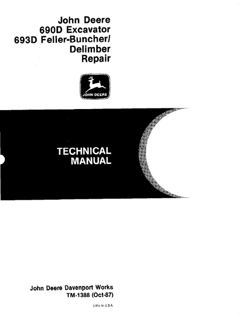 John Deere 690D & 693D Repair Technical Manual TM1388
