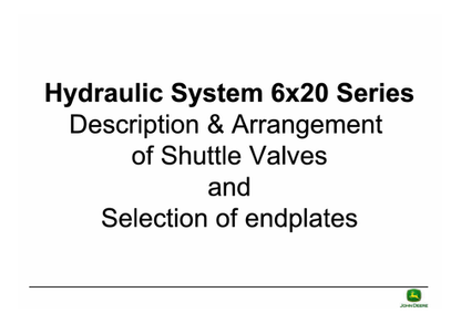 John Deere 6X20 Series Hydraulic Shuttle Valve & Endplate Manual