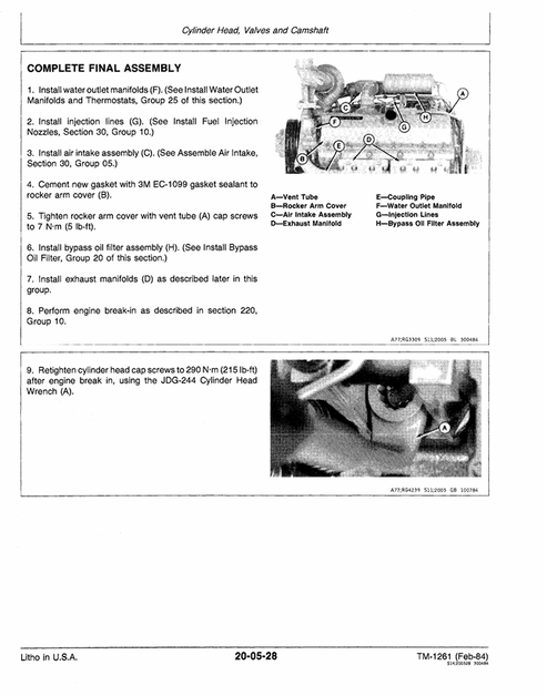 John Deere 700 Series Engine Service & Repair Manual TM1261