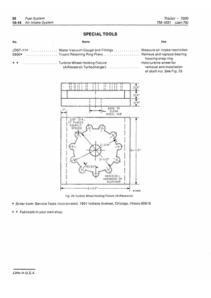 John Deere 7020 Tractor Workshop Technical Manual TM1031