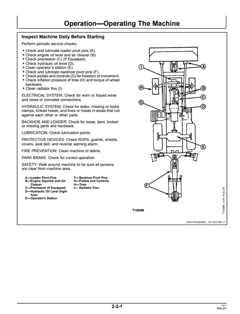 John Deere 710G Backhoe Loader Technical Operator Manual