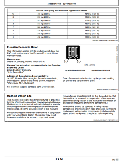 John Deere 710 P Backhoe Loader Technical Operator Manual