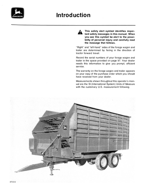 John Deere 714A & 716A Forage Wagon Manual PDF