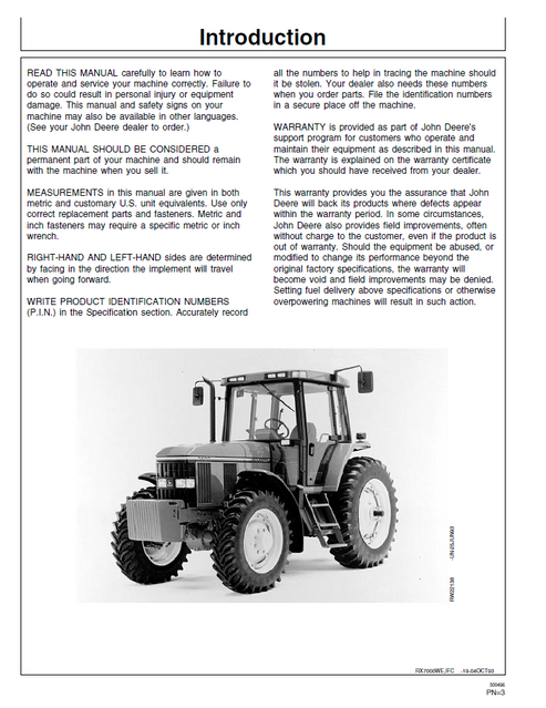 John Deere 7200 7400 Tractor Operator Manual PDF