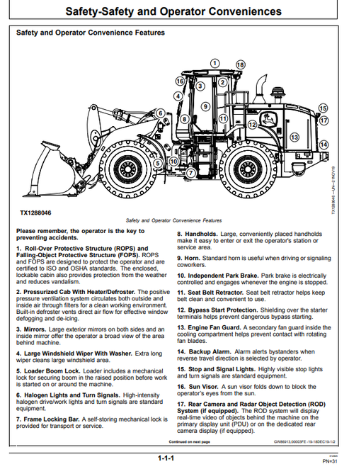 John Deere 724L 4WD Loader Manual OMT426947X19