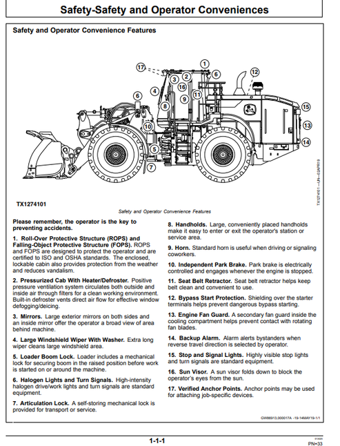 John Deere 744L 4WD Loader Manual OMT426213X19