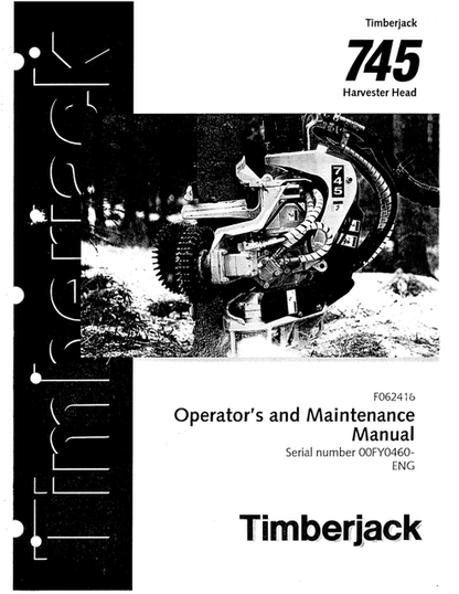 John Deere 745 Harvesting Equipment Operator Manual F062416
