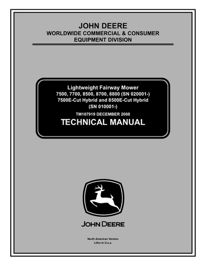 John Deere 7500 7700 8500 Fairway Mower Technical Manual TM107919