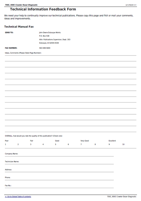 John Deere 750C 850C Diagnostic Operation & Test Manual PDF