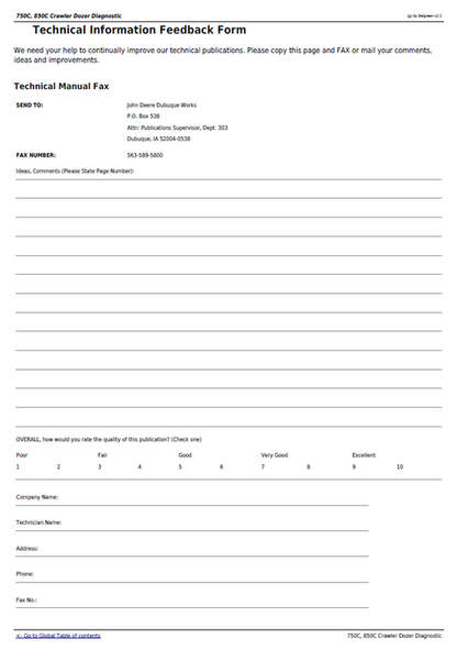 John Deere 750C 850C Diagnostic Operation & Test Manual PDF