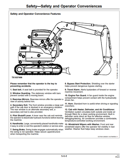 John Deere 75D Excavator Operation Manual OMT239667