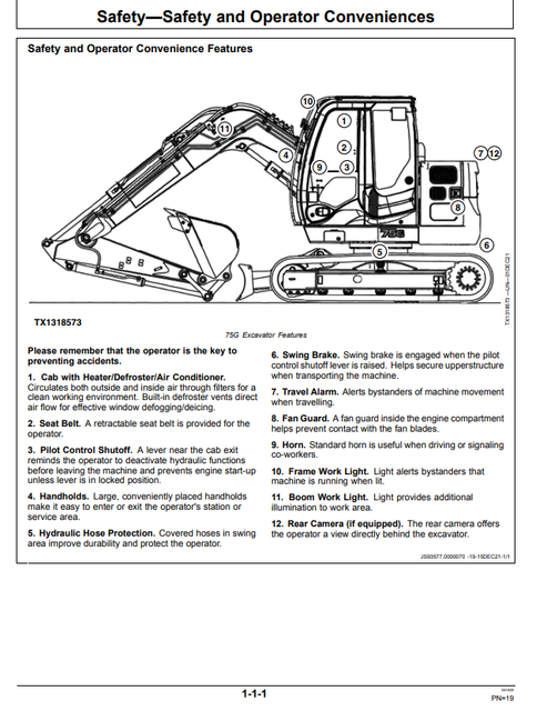John Deere 75G Excavator Operation Manual PDF