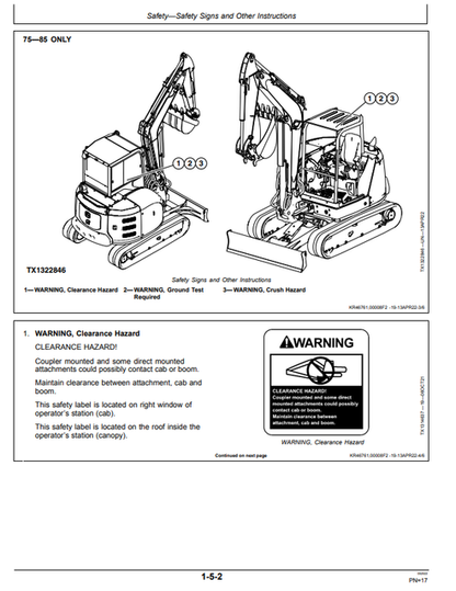 John Deere 75G Hydraulic Pin-Grabber Coupler Operation Manual PDF