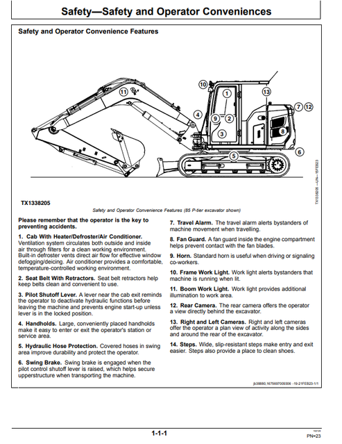 John Deere 75 85 P-Tier Gen-A Excavator Operation Manual PDF