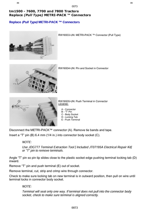 John Deere 7600, 7700, 7800 Tractor Workshop Repair Manual