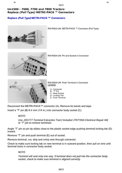 John Deere 7600, 7700, 7800 Tractor Workshop Repair Manual