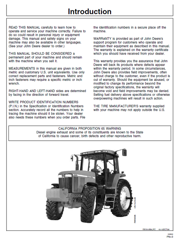 John Deere 7610, 7710, 7810 Tractor Operating Guide OMAR162168