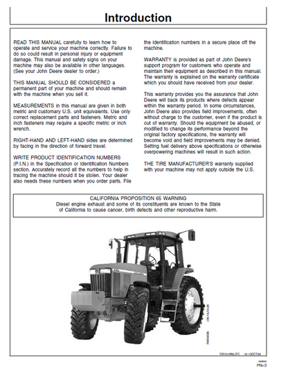 John Deere 7610, 7710, 7810 Tractor Operating Guide OMAR162168