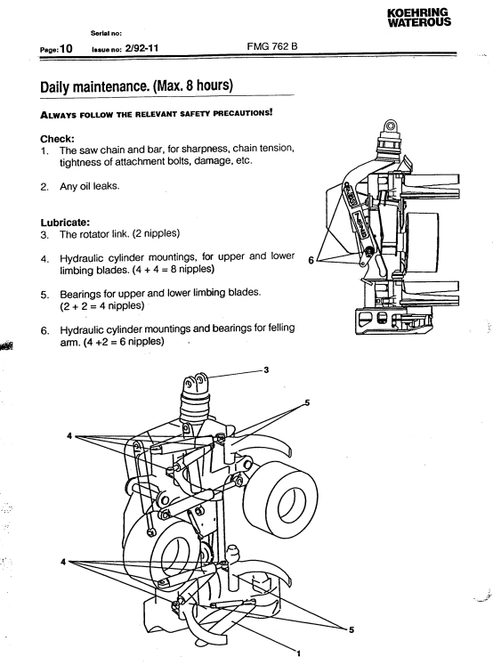 John Deere 762B & Lokomatic 90 Forestry Attachment Owner Manual